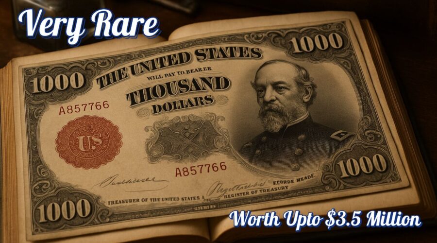 The $1,000 1890 Treasury Note Featuring George Meade: Estimated Value (2025) Is Upto $3.5 Million